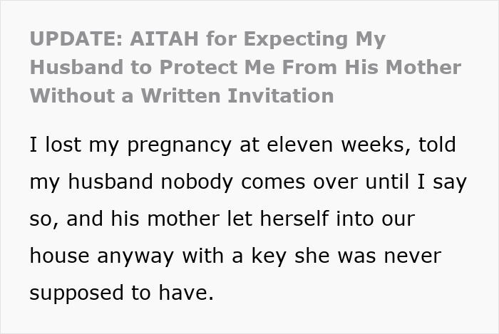 Wife Sets “Nobody Comes Over” Rule After Miscarriage, Hubby Thinks It Doesn’t Apply To His Mommy Wife Sets “Nobody Comes Over” Rule After Miscarriage, Hubby Thinks It Doesn’t Apply To His Mommy