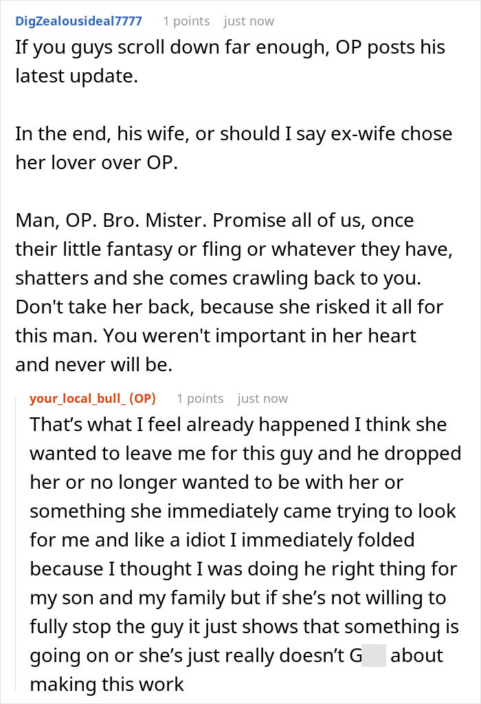 Cheating Wife Says The Affair Is Over, But Refuses To Cut Contact With The Other Man Anyway Cheating Wife Says The Affair Is Over, But Refuses To Cut Contact With The Other Man Anyway