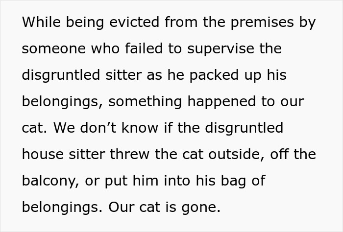 Couple Trust Their Home To A House Sitter While Abroad, End Up With A Crashed Car And A Lost Cat