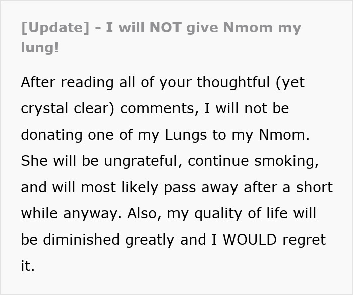 Teen’s Life Is A Mess After He Refuses To Donate His Lung To His Mom And She Feels Her End Nearing Teen’s Life Is A Mess After He Refuses To Donate His Lung To His Mom And She Feels Her End Nearing