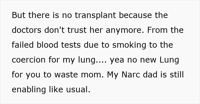 Teen’s Life Is A Mess After He Refuses To Donate His Lung To His Mom And She Feels Her End Nearing Teen’s Life Is A Mess After He Refuses To Donate His Lung To His Mom And She Feels Her End Nearing
