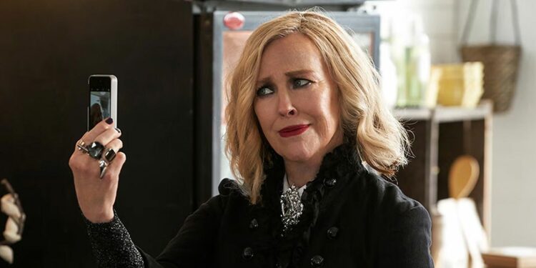 Actress Catherine O'Hara, specifically highlighting her role as Moira Rose in Schitt's Creek Actress Catherine O'Hara, specifically highlighting her role as Moira Rose in Schitt's Creek