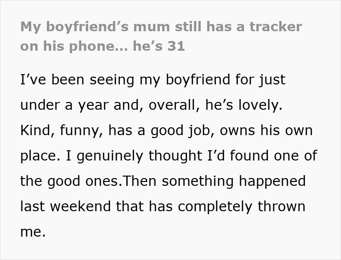 Woman Is Obsessed With Tracking Her Son’s Location, To His GF’s Shock He Defends Her Woman Is Obsessed With Tracking Her Son’s Location, To His GF’s Shock He Defends Her