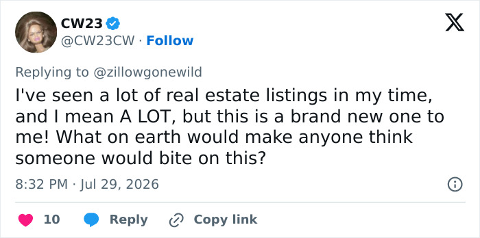 “Unreal” Zillow Listing Goes Viral For Saying Buyer Must Remove The Woman Currently Living There “Unreal” Zillow Listing Goes Viral For Saying Buyer Must Remove The Woman Currently Living There
