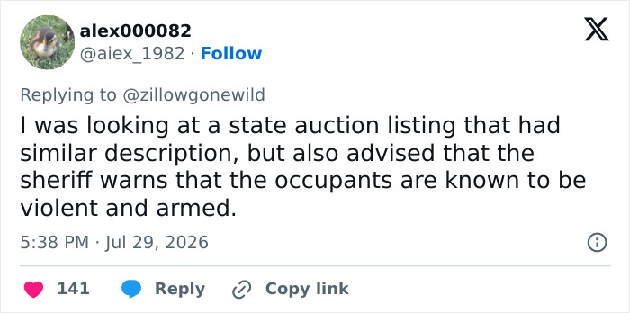 “Unreal” Zillow Listing Goes Viral For Saying Buyer Must Remove The Woman Currently Living There “Unreal” Zillow Listing Goes Viral For Saying Buyer Must Remove The Woman Currently Living There