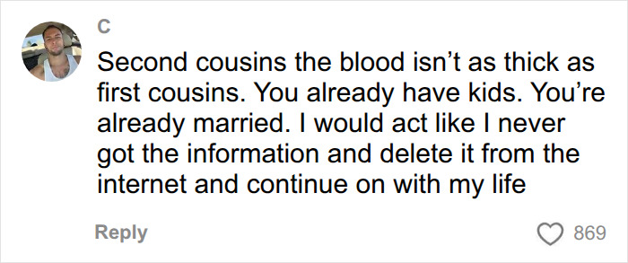 Man Who Accidentally Married His Cousin Asks The Internet For Advice Man Who Accidentally Married His Cousin Asks The Internet For Advice