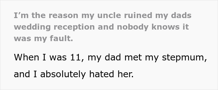 15YO Opens Up About Fearing Her New Stepmom, Uncle Turns Her Confession Into A Wedding Day Meltdown 15YO Opens Up About Fearing Her New Stepmom, Uncle Turns Her Confession Into A Wedding Day Meltdown