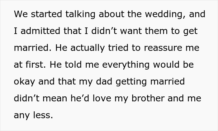 15YO Opens Up About Fearing Her New Stepmom, Uncle Turns Her Confession Into A Wedding Day Meltdown 15YO Opens Up About Fearing Her New Stepmom, Uncle Turns Her Confession Into A Wedding Day Meltdown