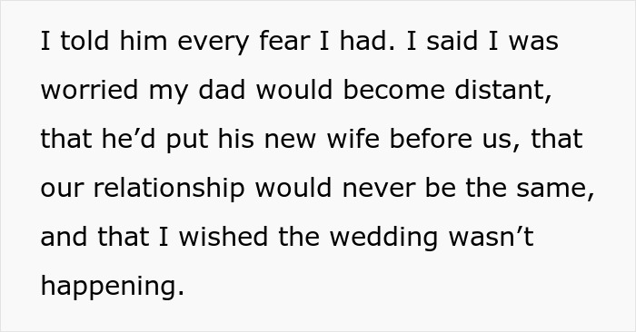 15YO Opens Up About Fearing Her New Stepmom, Uncle Turns Her Confession Into A Wedding Day Meltdown 15YO Opens Up About Fearing Her New Stepmom, Uncle Turns Her Confession Into A Wedding Day Meltdown