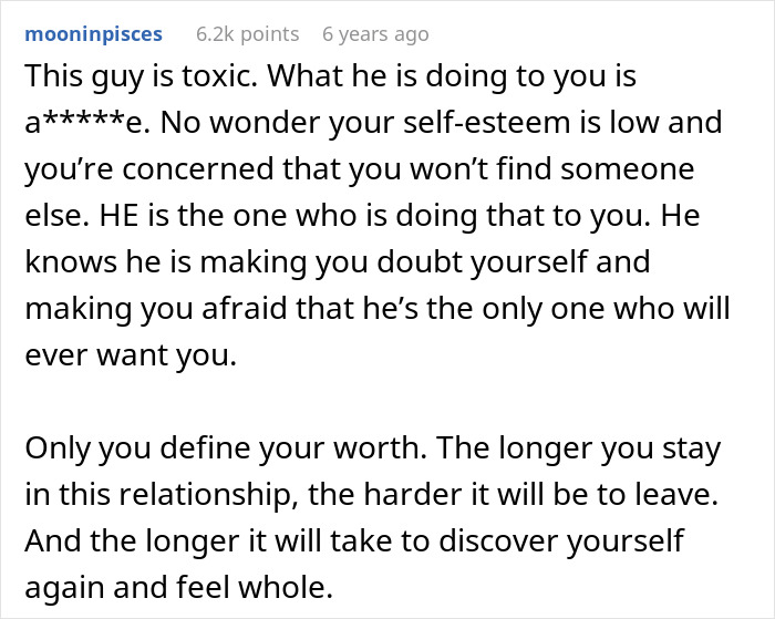 Guy Chases His Dream Girl, Spends The Next Year Calling Her Chubby And Trying To ‘Fix’ Her Guy Chases His Dream Girl, Spends The Next Year Calling Her Chubby And Trying To ‘Fix’ Her