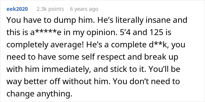 Guy Chases His Dream Girl, Spends The Next Year Calling Her Chubby And Trying To ‘Fix’ Her Guy Chases His Dream Girl, Spends The Next Year Calling Her Chubby And Trying To ‘Fix’ Her