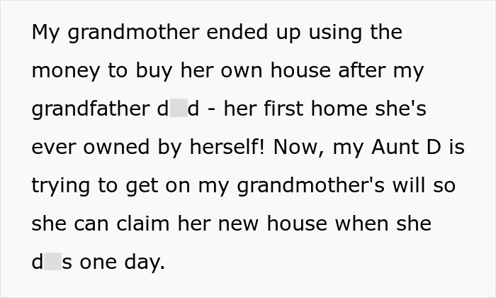 Woman Bans Aunt Who Secretly Changed Grandpa’s Will From Her Wedding, Grandma Calls Her Unforgiving Woman Bans Aunt Who Secretly Changed Grandpa’s Will From Her Wedding, Grandma Calls Her Unforgiving