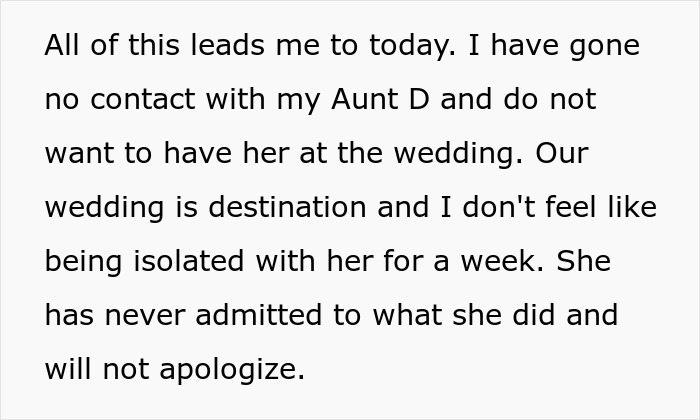 Woman Bans Aunt Who Secretly Changed Grandpa’s Will From Her Wedding, Grandma Calls Her Unforgiving Woman Bans Aunt Who Secretly Changed Grandpa’s Will From Her Wedding, Grandma Calls Her Unforgiving