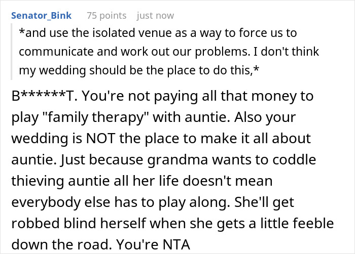 Woman Bans Aunt Who Secretly Changed Grandpa’s Will From Her Wedding, Grandma Calls Her Unforgiving Woman Bans Aunt Who Secretly Changed Grandpa’s Will From Her Wedding, Grandma Calls Her Unforgiving