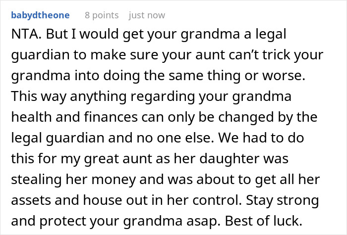 Woman Bans Aunt Who Secretly Changed Grandpa’s Will From Her Wedding, Grandma Calls Her Unforgiving Woman Bans Aunt Who Secretly Changed Grandpa’s Will From Her Wedding, Grandma Calls Her Unforgiving