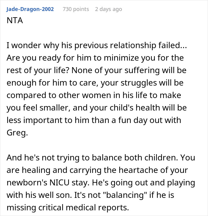 Guy Treats Paternity Leave Like A Vacay, Wife Feels Abandoned After He Ditches Her And Baby In NICU Guy Treats Paternity Leave Like A Vacay, Wife Feels Abandoned After He Ditches Her And Baby In NICU
