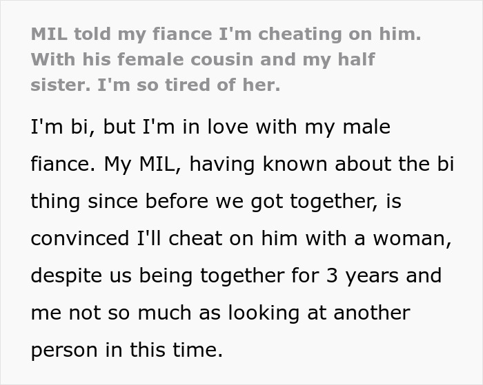 Bi Woman Goes On Outing With Fiancé’s Cousin, Sly MIL Uses FB Photo As Evidence Of Her “Cheating” Bi Woman Goes On Outing With Fiancé’s Cousin, Sly MIL Uses FB Photo As Evidence Of Her “Cheating”