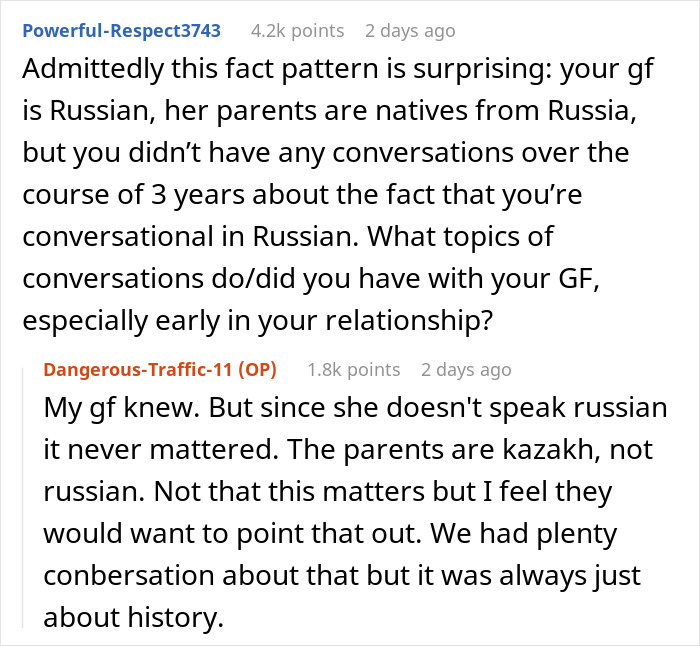 Guy’s Accidental Russian Reveal Leaves GF’s Parents Feeling Like He Was Hiding A Major Secret Guy’s Accidental Russian Reveal Leaves GF’s Parents Feeling Like He Was Hiding A Major Secret