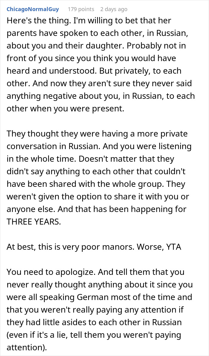 Guy’s Accidental Russian Reveal Leaves GF’s Parents Feeling Like He Was Hiding A Major Secret Guy’s Accidental Russian Reveal Leaves GF’s Parents Feeling Like He Was Hiding A Major Secret