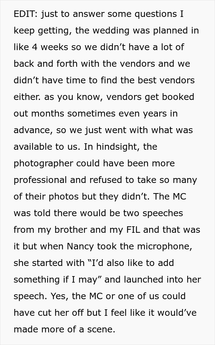 Bride Regrets Inviting Brother’s Best Friend Who Brought His Mom And Tried To Take The Spotlight Bride Regrets Inviting Brother’s Best Friend Who Brought His Mom And Tried To Take The Spotlight