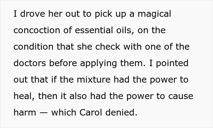 MIL Insults Husband For Letting His Very Sick Wife Trust Doctors Instead Of Relying On Her Cryptic Cures MIL Insults Husband For Letting His Very Sick Wife Trust Doctors Instead Of Relying On Her Cryptic Cures