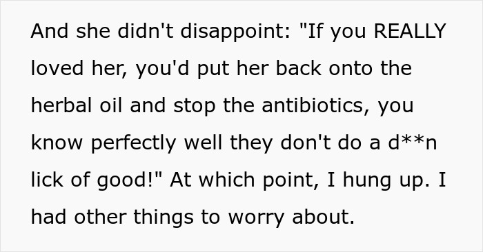 MIL Insults Husband For Letting His Very Sick Wife Trust Doctors Instead Of Relying On Her Cryptic Cures MIL Insults Husband For Letting His Very Sick Wife Trust Doctors Instead Of Relying On Her Cryptic Cures