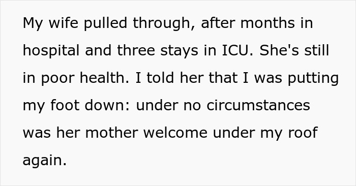 MIL Insults Husband For Letting His Very Sick Wife Trust Doctors Instead Of Relying On Her Cryptic Cures MIL Insults Husband For Letting His Very Sick Wife Trust Doctors Instead Of Relying On Her Cryptic Cures