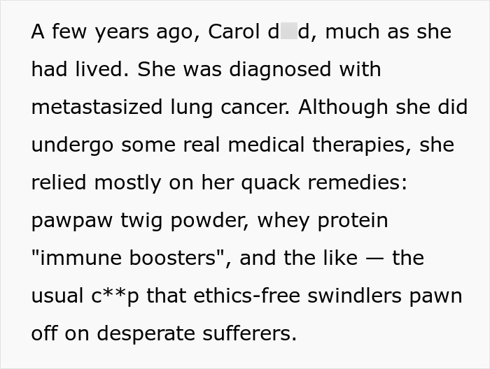 MIL Insults Husband For Letting His Very Sick Wife Trust Doctors Instead Of Relying On Her Cryptic Cures MIL Insults Husband For Letting His Very Sick Wife Trust Doctors Instead Of Relying On Her Cryptic Cures