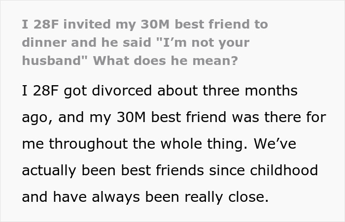 Bestie Pulls Away After Supporting Woman Through Divorce, Says He’s Not Her Husband Bestie Pulls Away After Supporting Woman Through Divorce, Says He’s Not Her Husband