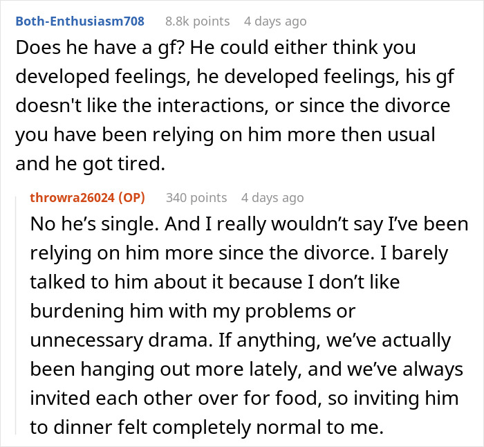 Bestie Pulls Away After Supporting Woman Through Divorce, Says He’s Not Her Husband Bestie Pulls Away After Supporting Woman Through Divorce, Says He’s Not Her Husband