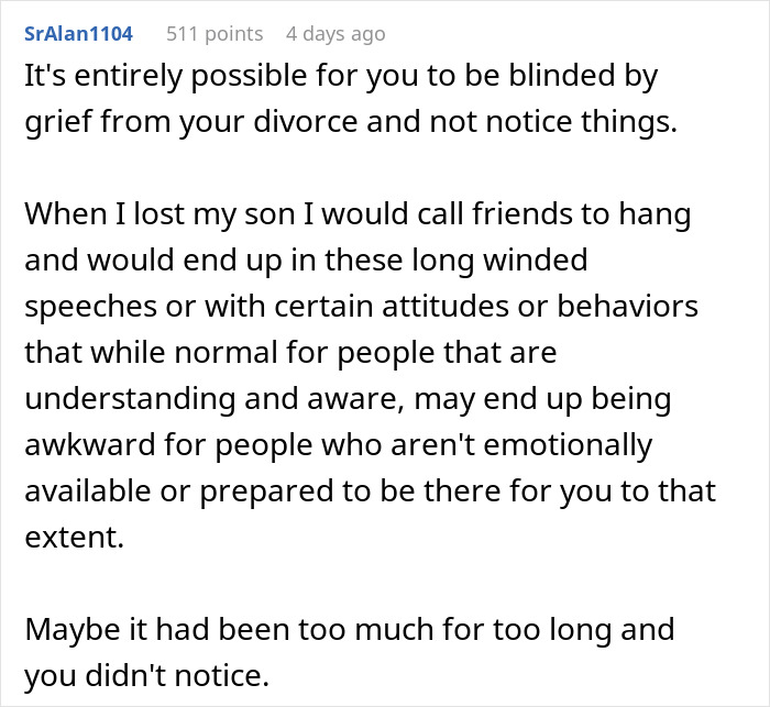 Bestie Pulls Away After Supporting Woman Through Divorce, Says He’s Not Her Husband Bestie Pulls Away After Supporting Woman Through Divorce, Says He’s Not Her Husband