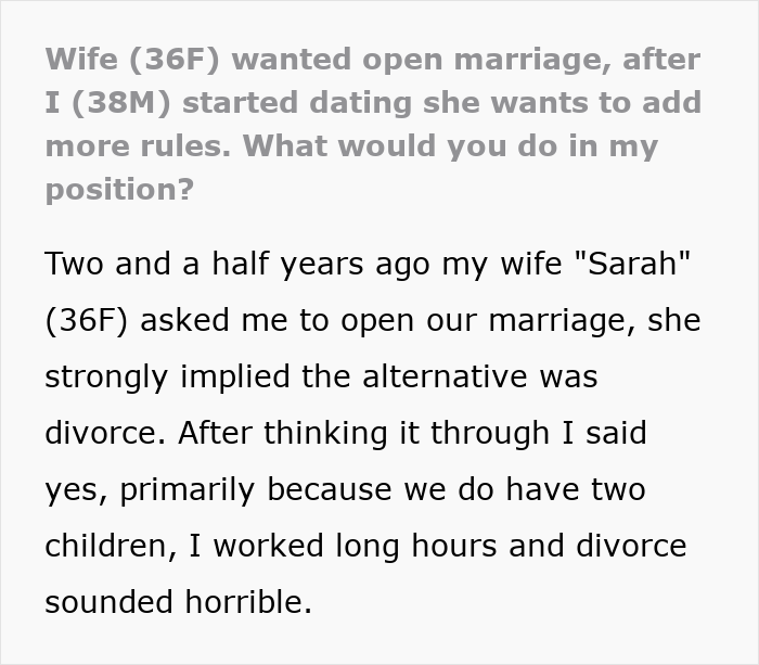 Husband Accepts Open Marriage For Family’s Sake, Wife Wants New Rules After He Meets Another Woman Husband Accepts Open Marriage For Family’s Sake, Wife Wants New Rules After He Meets Another Woman