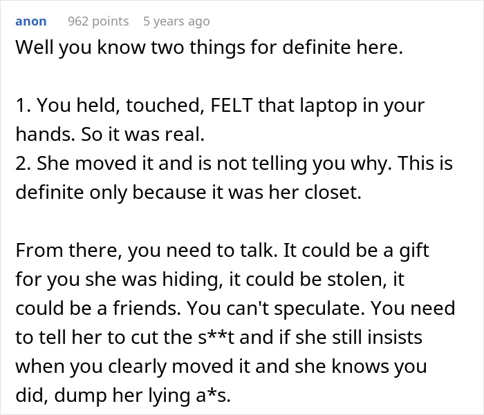 Internet Creates Crazy Theories Why Man&rsquo;s Fianc&eacute;e Has A Fancy Laptop In Her Closet, None Of Them Are Right