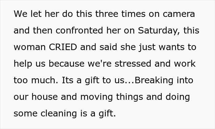 MIL Says She Sneaks Into Son’s Home To Clean, Cameras Show She Doesn’t Do Only That MIL Says She Sneaks Into Son’s Home To Clean, Cameras Show She Doesn’t Do Only That
