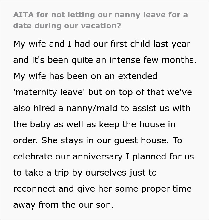 Man Thinks He’s In The Right Just Because He Pays His Nanny More, Internet Gives Him A Reality Check Man Thinks He’s In The Right Just Because He Pays His Nanny More, Internet Gives Him A Reality Check