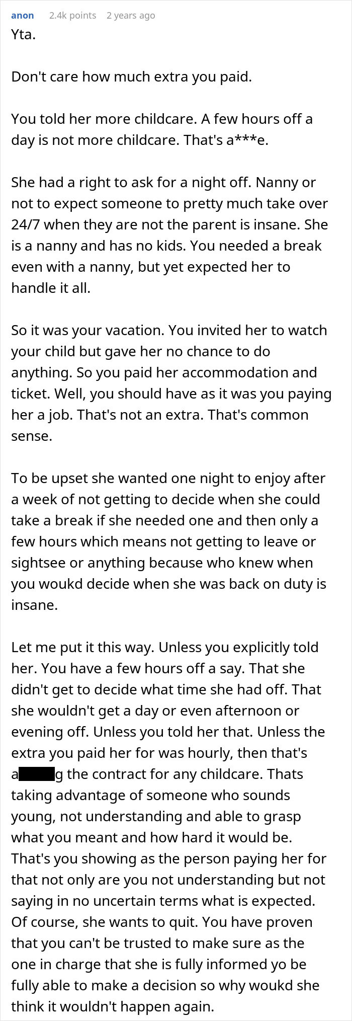 Man Thinks He’s In The Right Just Because He Pays His Nanny More, Internet Gives Him A Reality Check Man Thinks He’s In The Right Just Because He Pays His Nanny More, Internet Gives Him A Reality Check