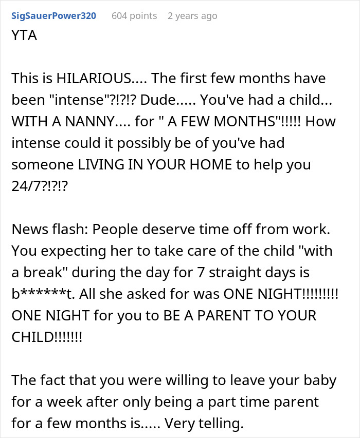 Man Thinks He’s In The Right Just Because He Pays His Nanny More, Internet Gives Him A Reality Check Man Thinks He’s In The Right Just Because He Pays His Nanny More, Internet Gives Him A Reality Check