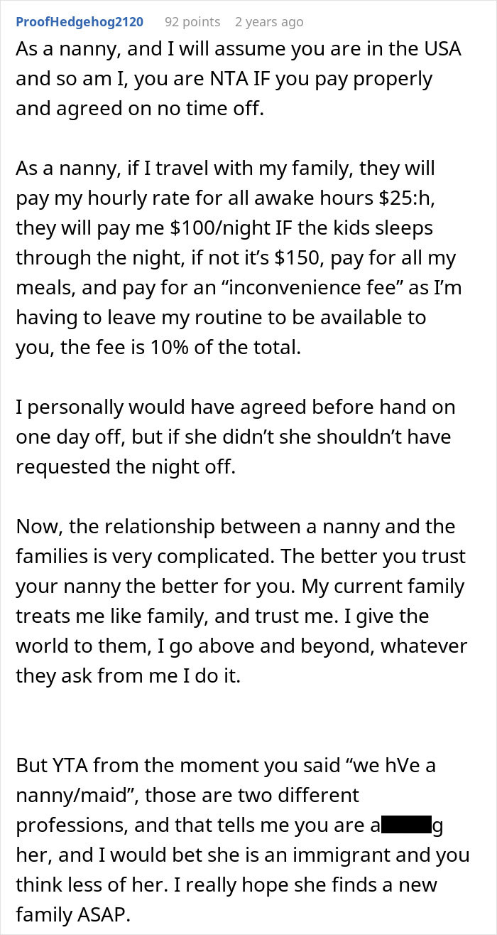 Man Thinks He’s In The Right Just Because He Pays His Nanny More, Internet Gives Him A Reality Check Man Thinks He’s In The Right Just Because He Pays His Nanny More, Internet Gives Him A Reality Check