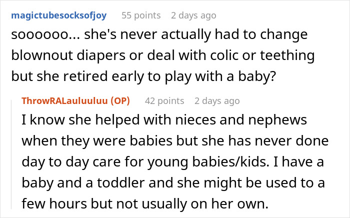 Woman Retires Hoping To Finally Experience Motherhood Through Grandkids, Daughter Shuts It Down Woman Retires Hoping To Finally Experience Motherhood Through Grandkids, Daughter Shuts It Down