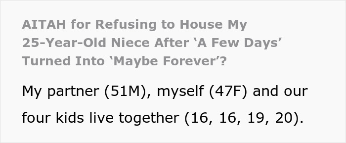 Family Expects Couple To House 25YO Niece For Months Without Answers, They Decide Against It Family Expects Couple To House 25YO Niece For Months Without Answers, They Decide Against It