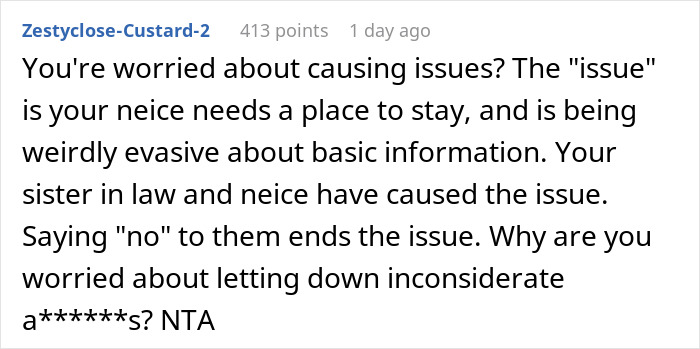 Family Expects Couple To House 25YO Niece For Months Without Answers, They Decide Against It Family Expects Couple To House 25YO Niece For Months Without Answers, They Decide Against It