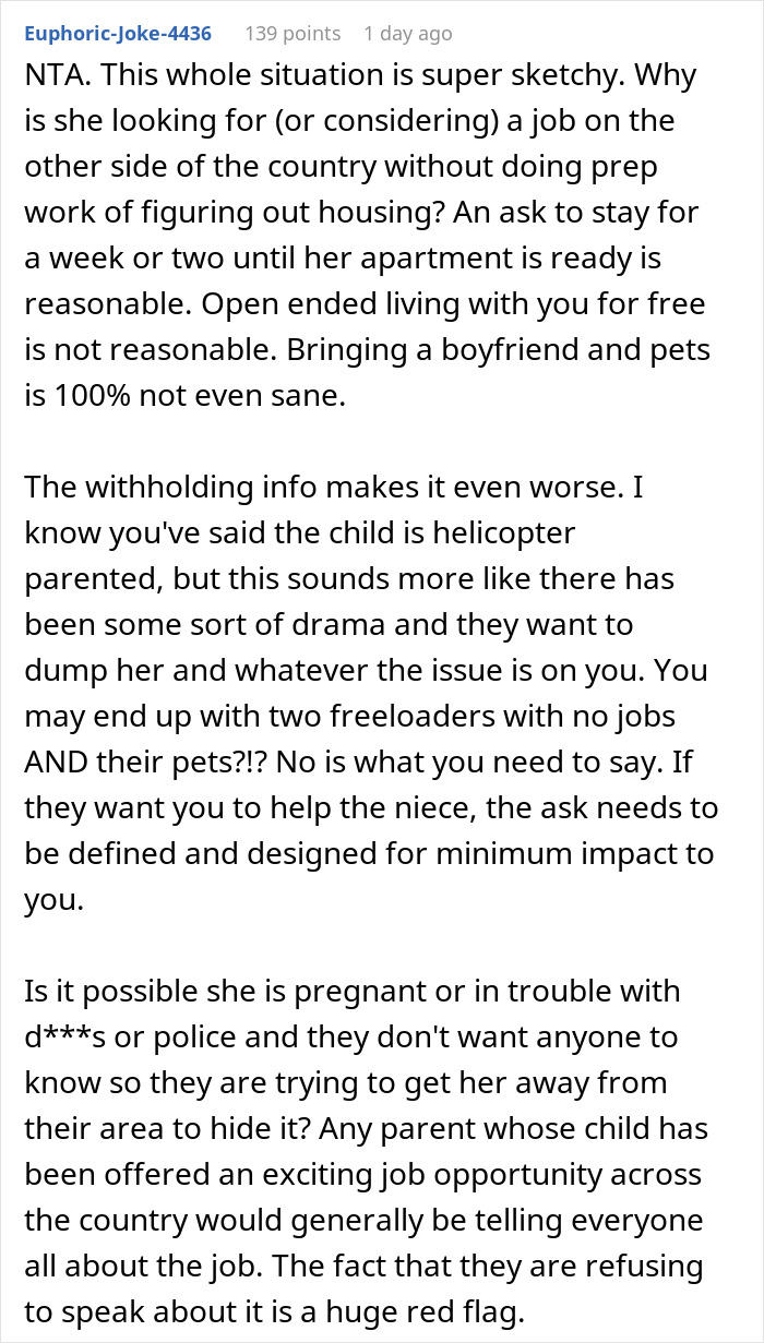 Family Expects Couple To House 25YO Niece For Months Without Answers, They Decide Against It Family Expects Couple To House 25YO Niece For Months Without Answers, They Decide Against It