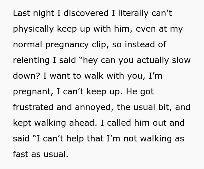 46YO Willing To Leave Pregnant Wife Behind While On Daily Walk, She Finally Reaches Breaking Point 46YO Willing To Leave Pregnant Wife Behind While On Daily Walk, She Finally Reaches Breaking Point
