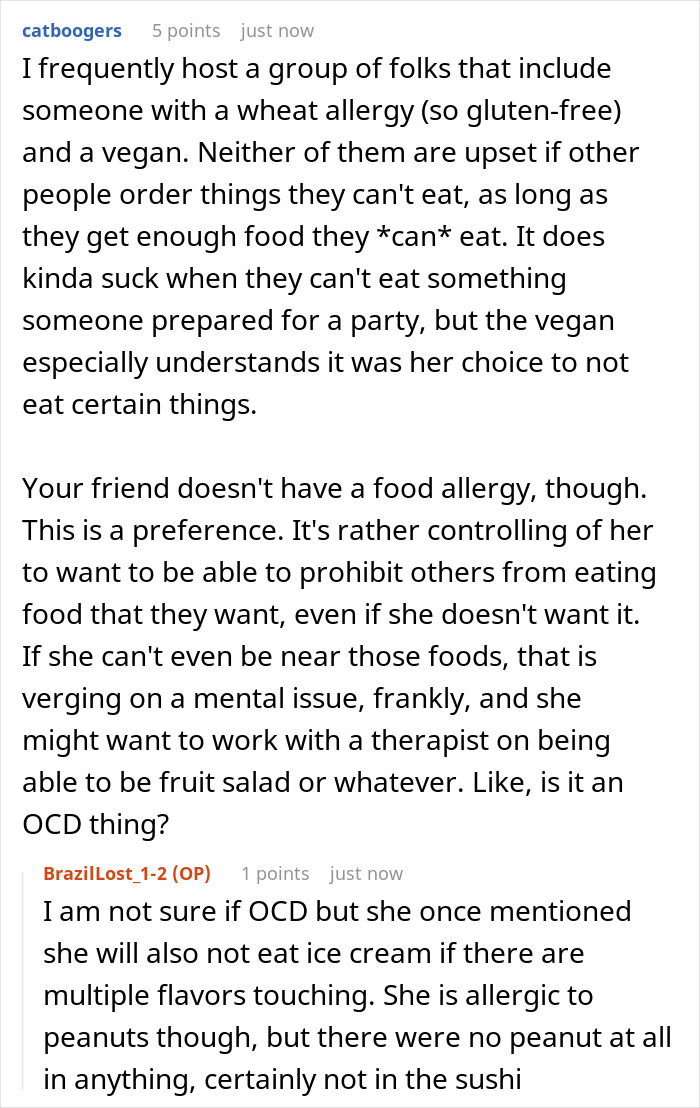 Picky Eater Whines That Sushi Will Make Her Sick, Fumes When It’s Ordered For Another Friend Anyway Picky Eater Whines That Sushi Will Make Her Sick, Fumes When It’s Ordered For Another Friend Anyway