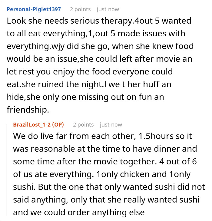 Picky Eater Whines That Sushi Will Make Her Sick, Fumes When It’s Ordered For Another Friend Anyway Picky Eater Whines That Sushi Will Make Her Sick, Fumes When It’s Ordered For Another Friend Anyway
