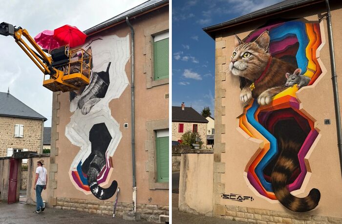 This French Artist Turns Ordinary Walls Into Mind-Bending 3D Illusions (28 New Pics) This French Artist Turns Ordinary Walls Into Mind-Bending 3D Illusions (28 New Pics)