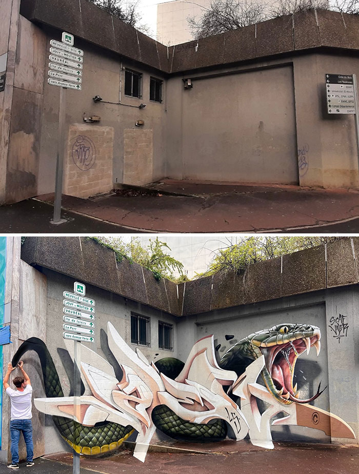 This French Artist Turns Ordinary Walls Into Mind-Bending 3D Illusions (28 New Pics) This French Artist Turns Ordinary Walls Into Mind-Bending 3D Illusions (28 New Pics)