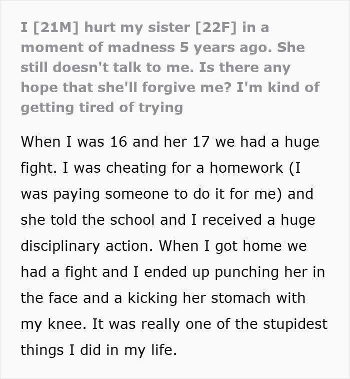 Guy’s Violent Fight With Sister As A Teen Costs Him His Family After She Finally Breaks Silence Guy’s Violent Fight With Sister As A Teen Costs Him His Family After She Finally Breaks Silence