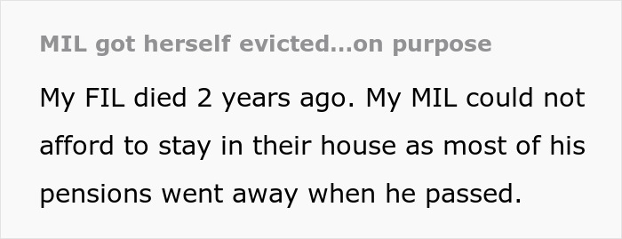 Man Hits MIL With A Savage Ultimatum After She Gets Evicted On Purpose: “You Will Never Move Into My House” Man Hits MIL With A Savage Ultimatum After She Gets Evicted On Purpose: “You Will Never Move Into My House”