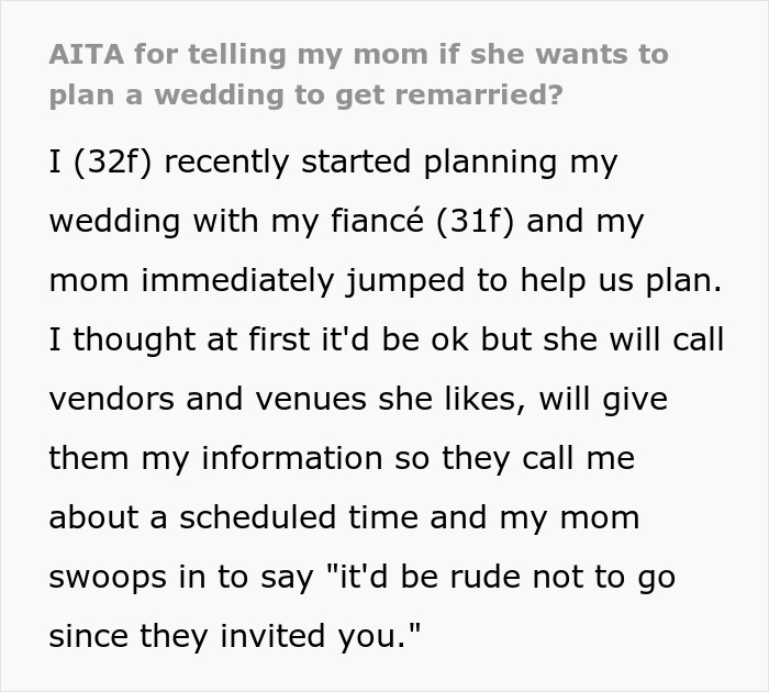 Mom Exposes Herself As A Homophobe After Trying To Take Over Daughter’s Wedding Mom Exposes Herself As A Homophobe After Trying To Take Over Daughter’s Wedding